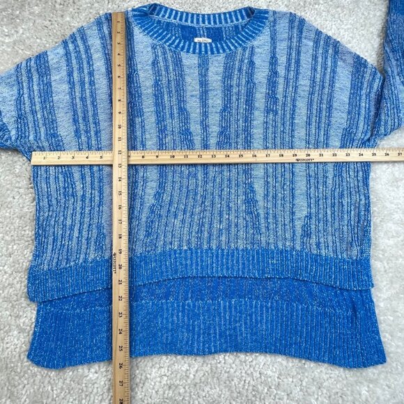 Anthropologie Pilcro Blue Textured Hi Lo Pullover Sweater - Picture 8 of 8